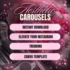 100 Aesthetic Pink Instagram Carousel Templates – Fully Editable Canva | PLR & MRR Rights