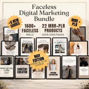 22 Faceless Digital Marketing Products (DFY) with Master Resell Rights