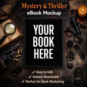 Editable Mystery eBook Mockup | Blank iPad Design for Canva – Digital Download
