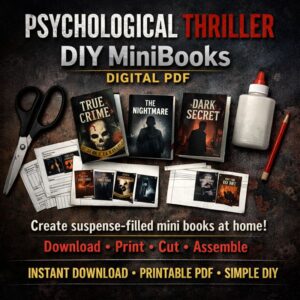 Psychological Thriller DIY MiniBooks DIGITAL PDF Printout