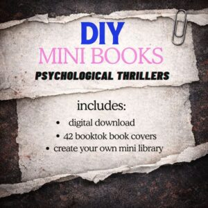 Psychological Thriller DIY MiniBooks DIGITAL PDF Printout