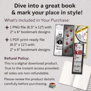 Thriller & Psychological Thriller Bookmark | Dark Suspense Reading Accessory